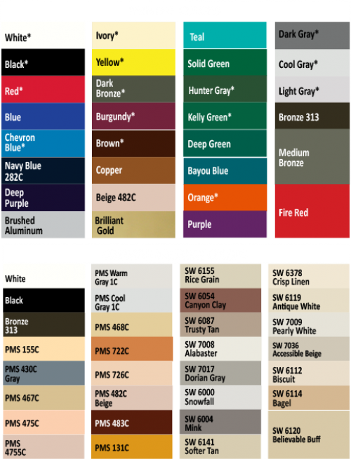 Painted Colors, Common Raceway colors