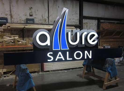 Photo of Allure illuminated channel letter sign