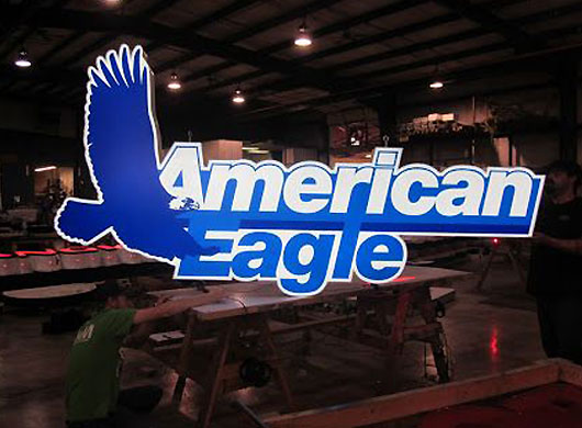 Photo of American Eagle custom logo sign