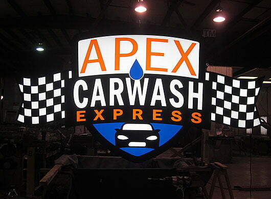 Photo of Apex Carwash Express illuminated cabinet sign