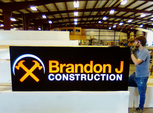 Photo of Brandon J Construction custom logo sign