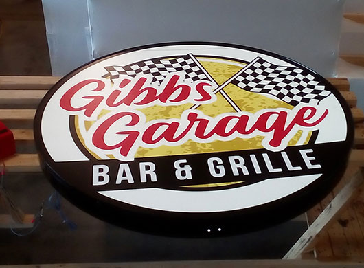Photo of Gibb's Garage custom logo sign