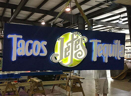 Photo of Jefes Tacos, Tequila illuminated cabinet sign