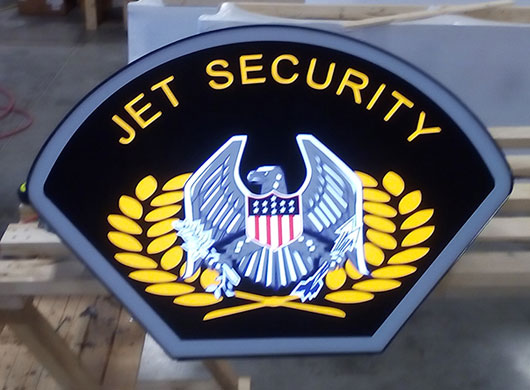 Photo of Jet Security custom logo sign