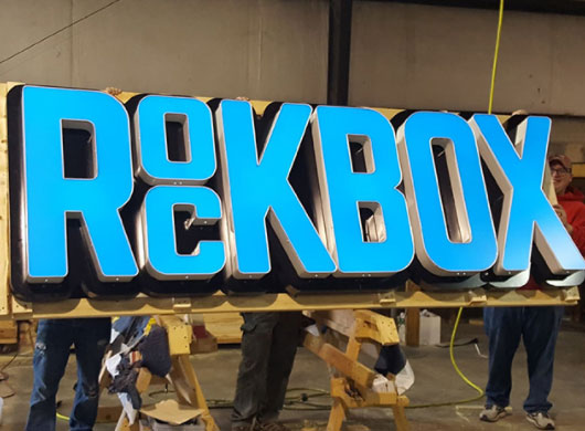 Photo of RockBox channel letter sign