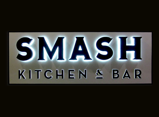 Photo of Smash Kitchen & Bar illuminated reverse channel sign
