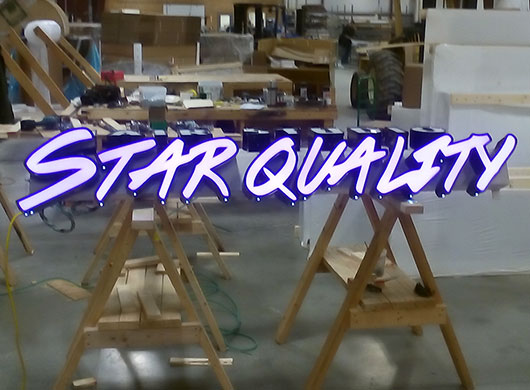 Photo of Star Quality preformed channel letter sign