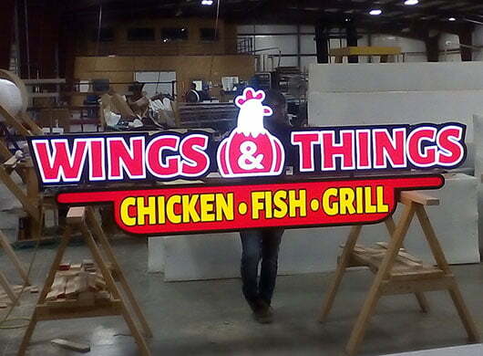 Photo of Wings & Things contour channel sign