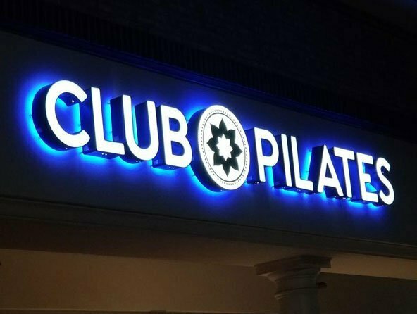 Photo of Front and Back Lit Club Pilates Sign
