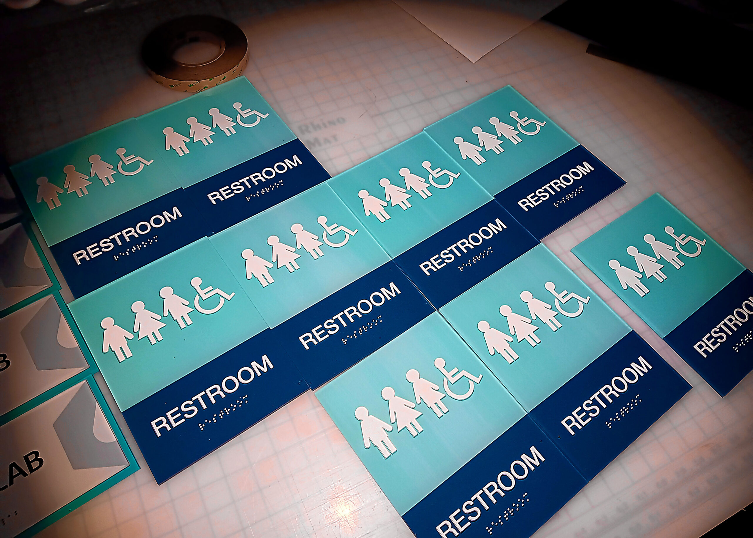 ada braille restroom signs