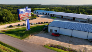 sign fab property seen from the air